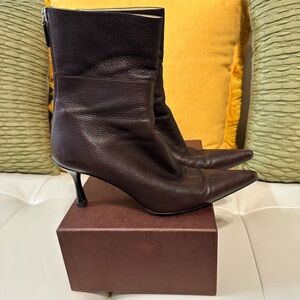 Gucci Brown Leather Ankle Boots